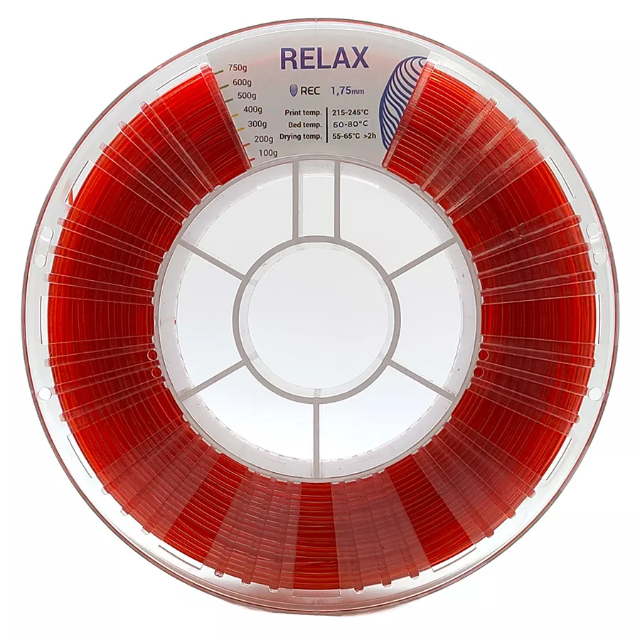 REC RELAX пластик REC 1.75мм прозрачный-красный