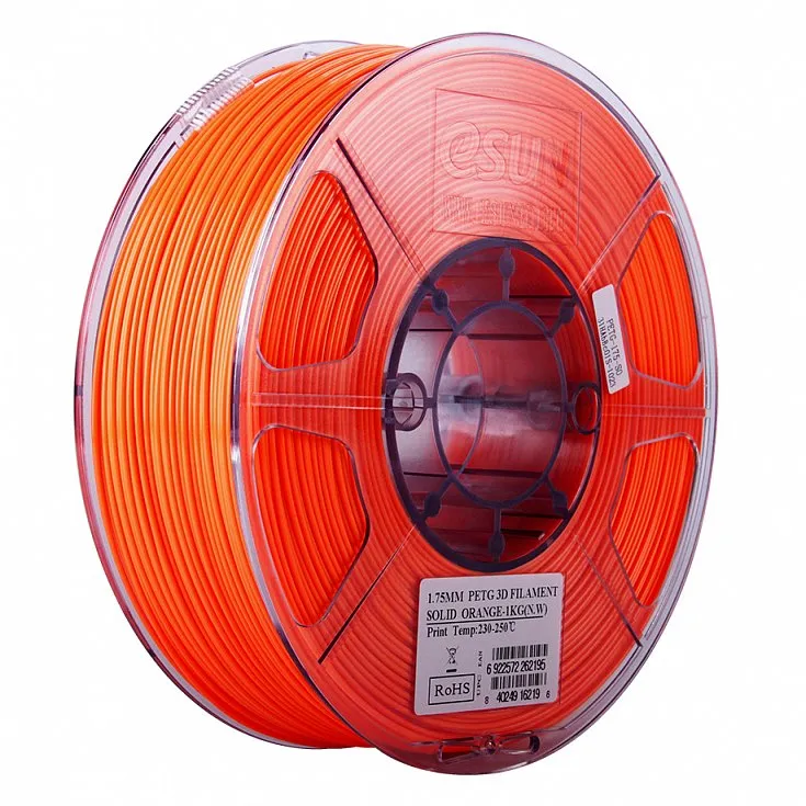 Катушка PETG-пластика ESUN 1.75 мм 1кг., ярко-оранжевая