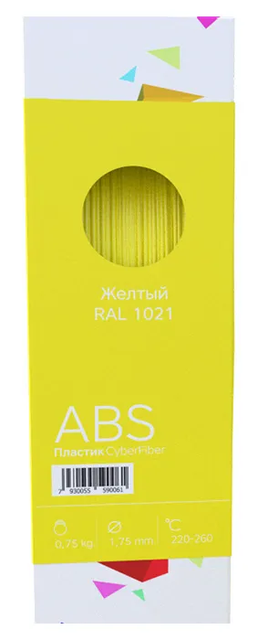 ABS пластик CyberFiber 1,75, желтый, 750 г