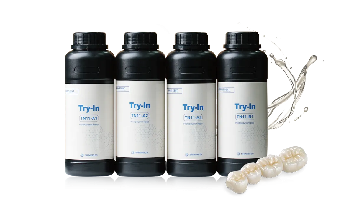 Фотополимер Shining 3D Try-In (TN11), на выбор 4 цвета: A1/A2/A3/B1, 0,5 кг