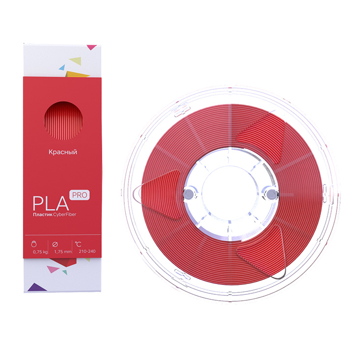 PLA PRO пластик CyberFiber 1,75, красный, 750 г