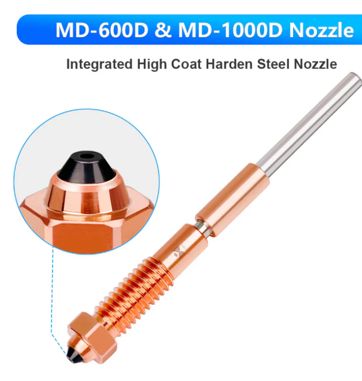 Хотэнд с закалённым стальным соплом 0.6 мм для MD-600D (0.6 мм)