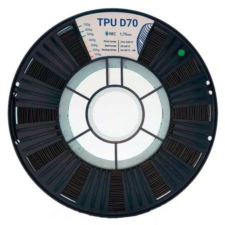 TPU D70 пластик REC 1,75 мм 2кг Черный