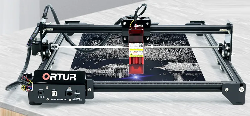Лазерный гравер Ortur Laser Master2 S2-LU2-4-SF с короткофокусным лазером 20 Вт