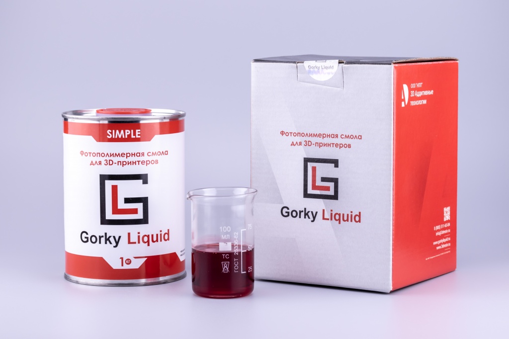 "Simple" красная 1 кг фотополимерная смола Gorky Liquid