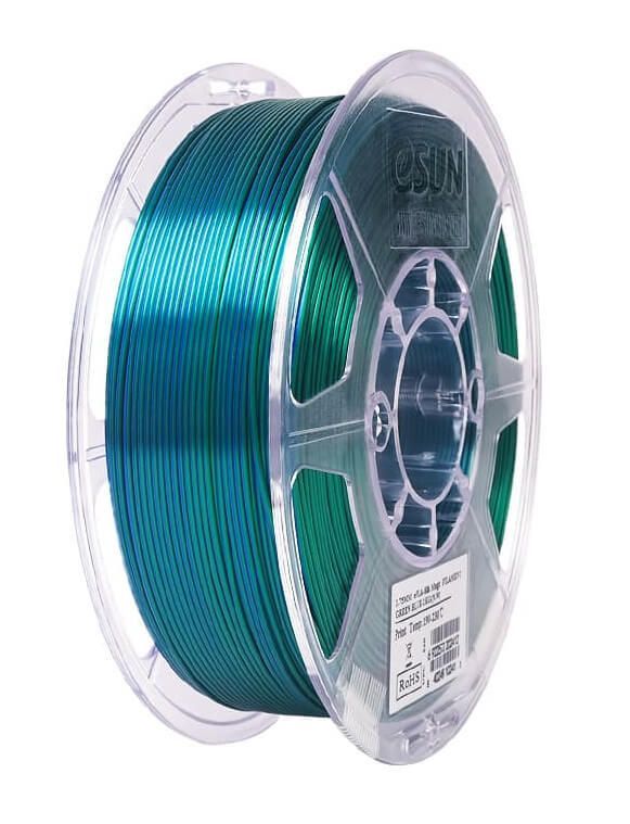 Катушка пластика ESUN ePLA-Silk Magic 1.75 мм 1 кг, зеленый-синий (переходный 2 цвета)