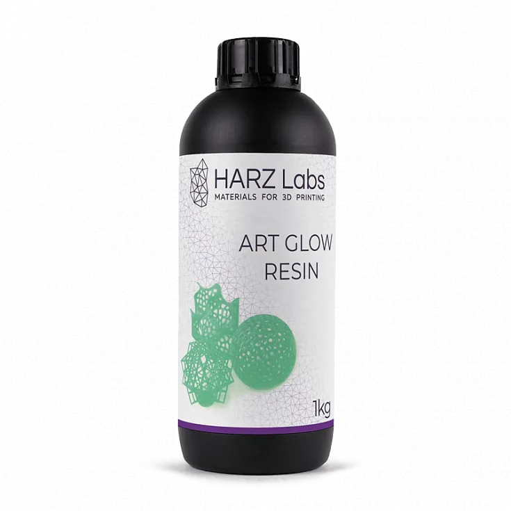 Фотополимер HARZ Labs ART Glow Resin, светящийся зеленый (1 кг)