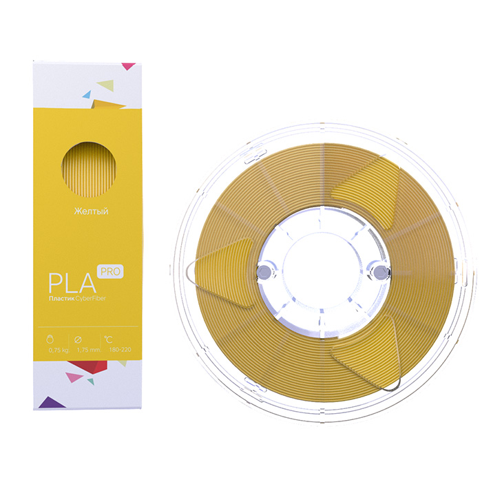 PLA PRO пластик CyberFiber 1,75, желтый, 750 г