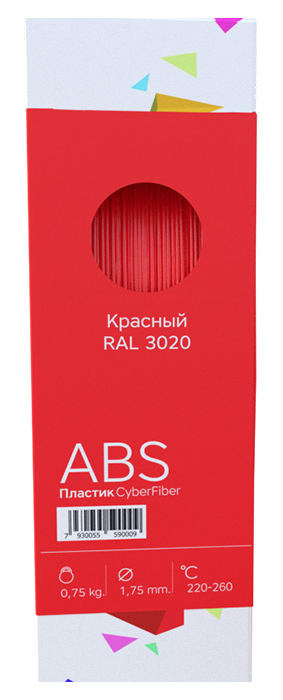 Фото ABS пластик CyberFiber 1,75, красный, 750 г