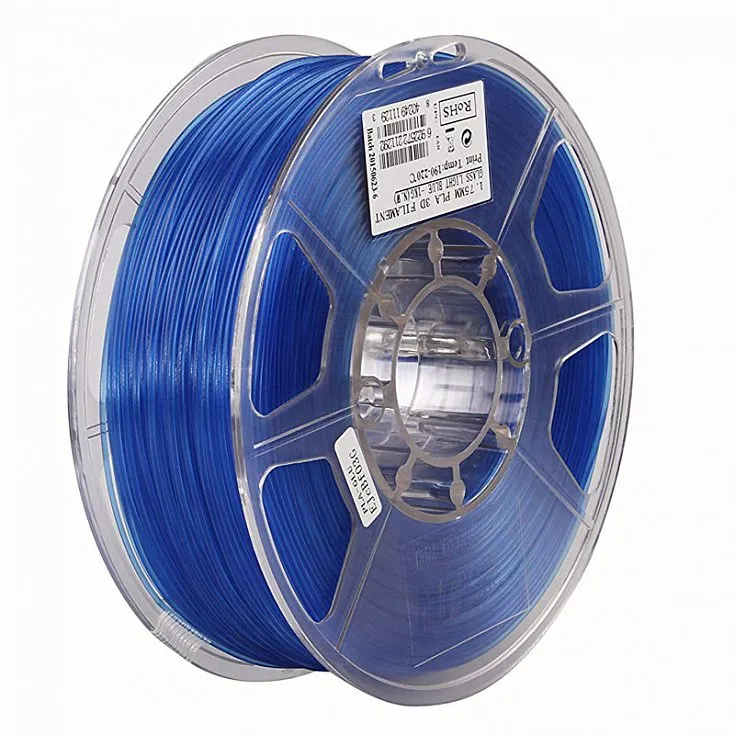 Катушка PLA-пластика ESUN 1.75 мм 1кг., прозрачно-голубая
