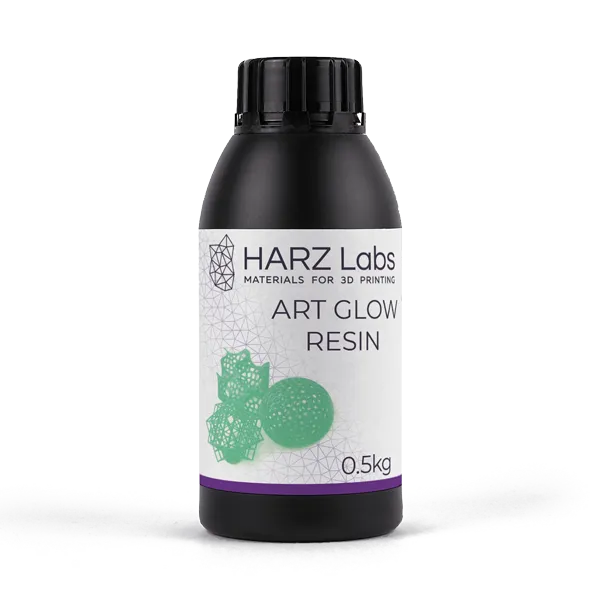 Фотополимер HARZ Labs ART Glow Resin, светящийся зеленый (0,5 кг)