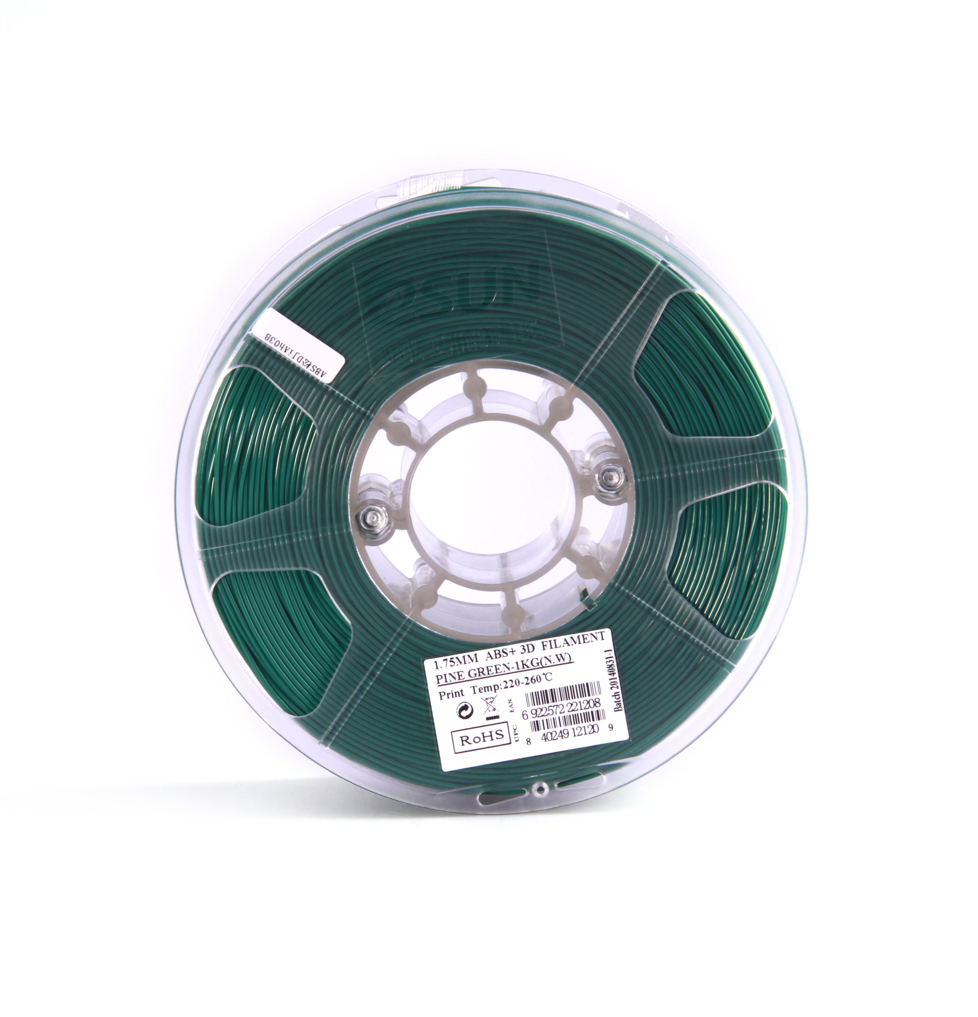 Катушка ABS+ пластика Esun, 1.75 мм, 1 кг, темно-зеленая