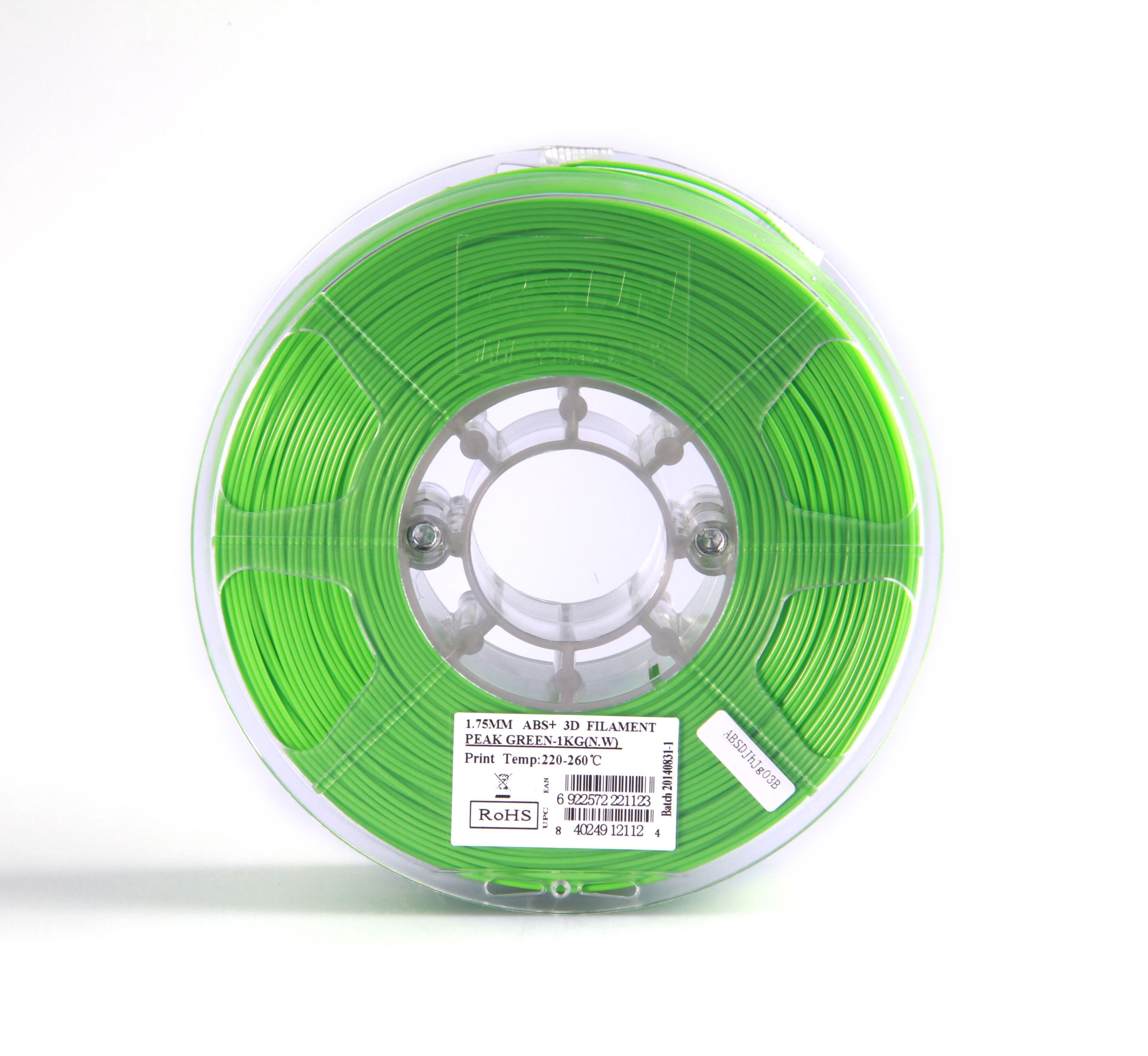 Катушка ABS+ пластика Esun, 1.75 мм, 1 кг, светло-зелёная