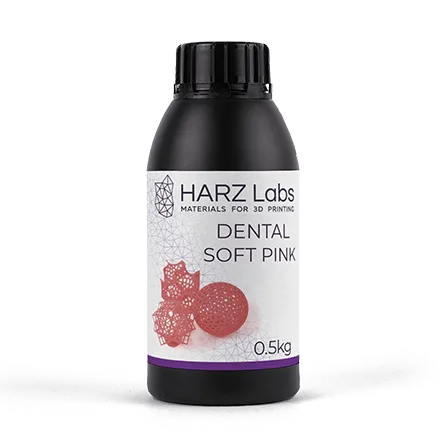 Фотополимер HARZ Labs Dental Soft Pink, розовый (0,5 кг)