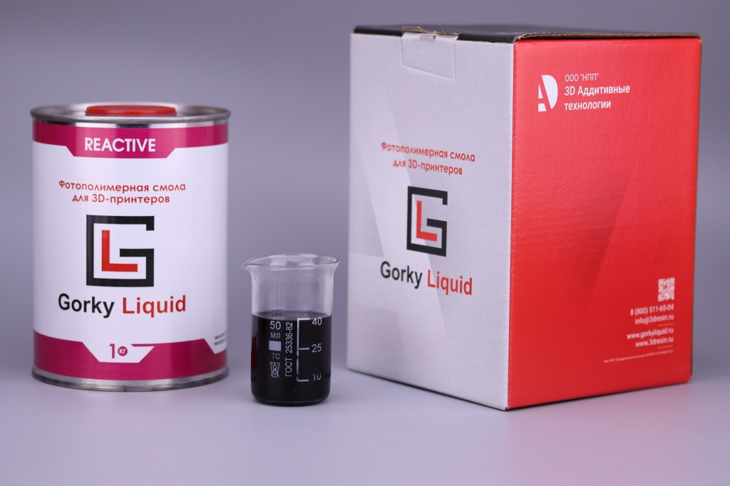 "Reactive" черная 1 кг фотополимерная смола Gorky Liquid