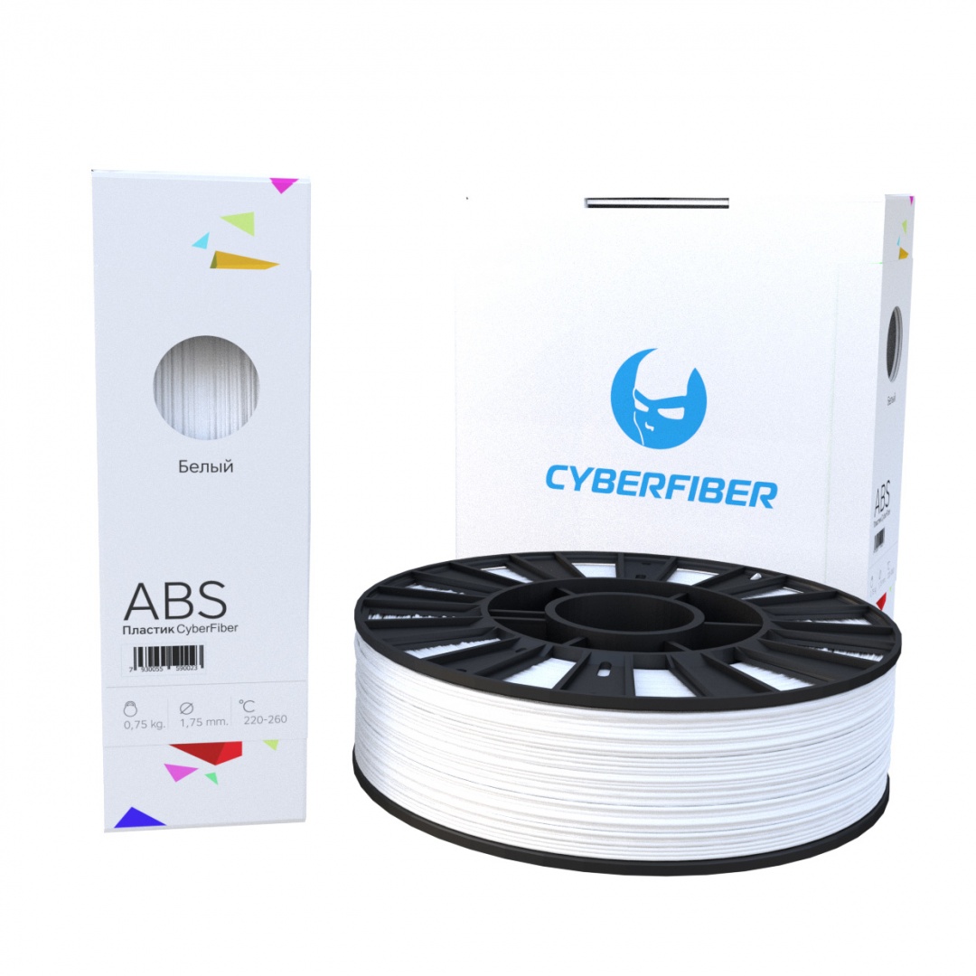 Фото ABS пластик CyberFiber 1,75, белый, 750 г 1