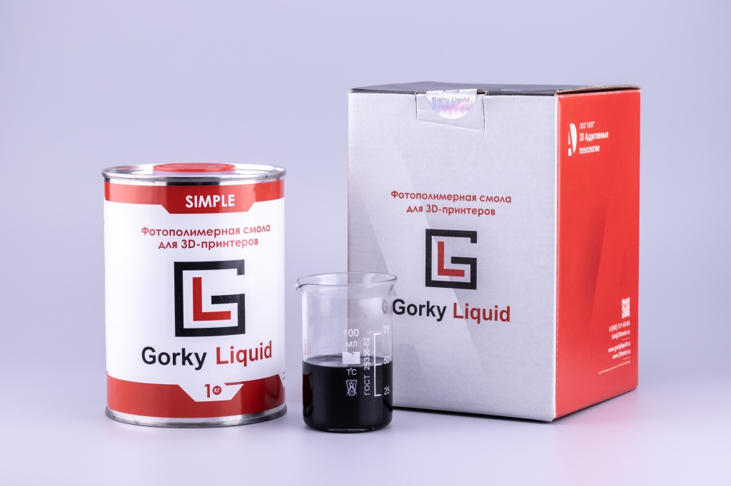 "Simple" чёрная 1 кг фотополимерная смола Gorky Liquid