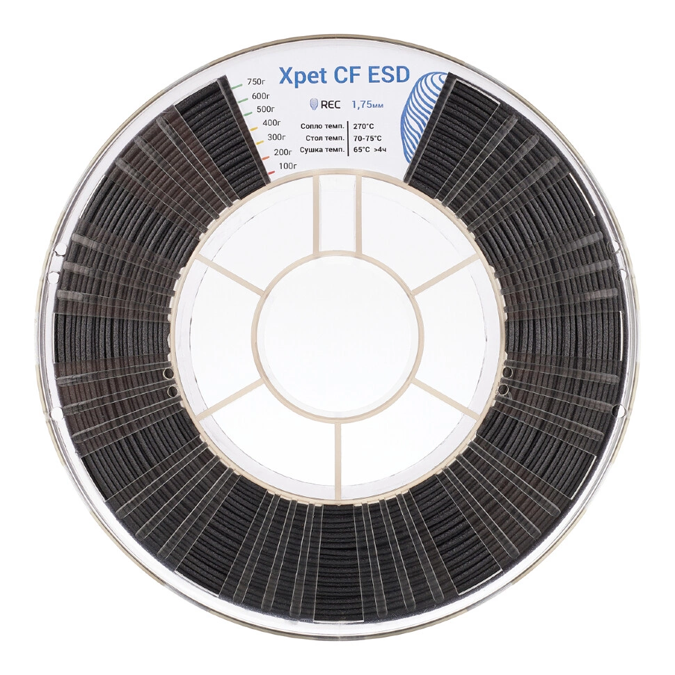 REC XPet CF ESD пластик REC 1.75мм чёрный