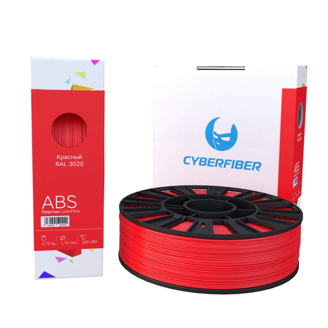 Фото ABS пластик CyberFiber 1,75, красный, 750 г 2