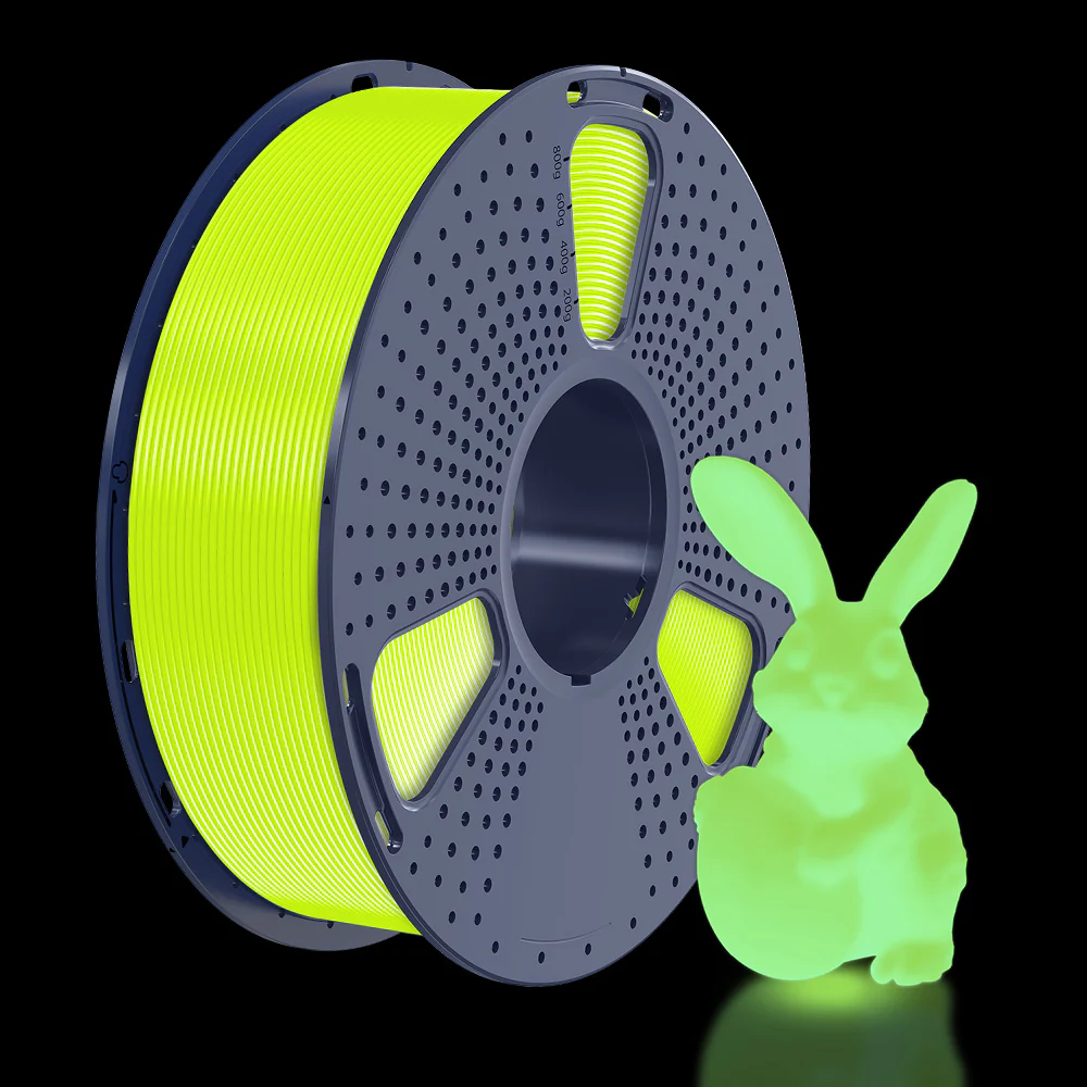 PETG Glow in The Dark (люминесцентный) пластик SUNLU для 3D принтера 1,75 Желтый 1 кг