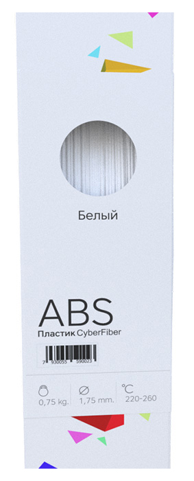 Фото ABS пластик CyberFiber 1,75, белый, 750 г