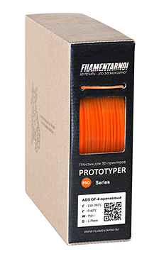 Пластик Filamentarno! ABS GF-4 оранжевый, 4% стекловолокна 750 г, 1.75 мм