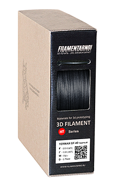 Пластик Filamentarno! TERMAX GF-40  чёрный, 40% стекловолокна 750 г, 1.75 мм