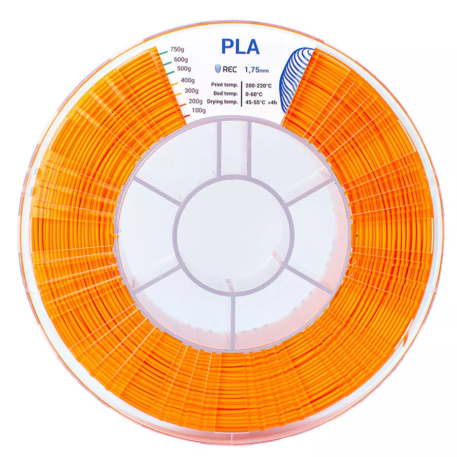 REC PLA пластик 1,75 Оранжевый 0.75 кг