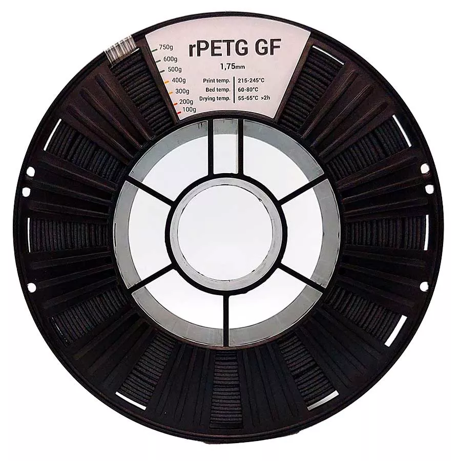 rPETG GF REC пластик 1.75мм черный, 2 кг