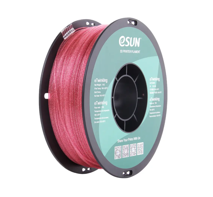 eTwinkling(мерцающий) пластик eSUN розовый 1,75 мм 1кг