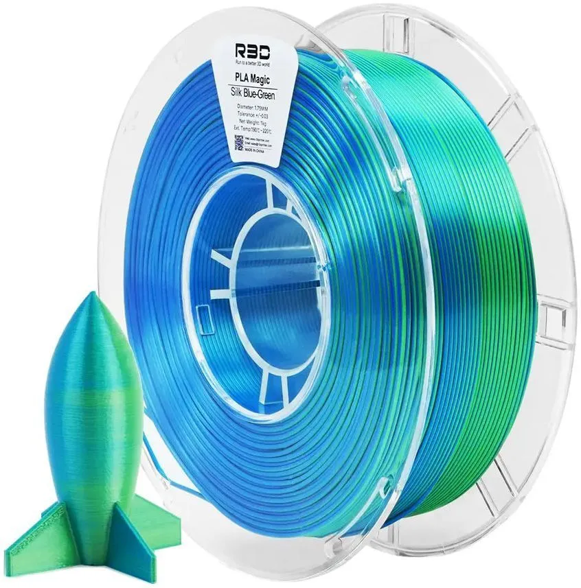 PLA Silk Dualcolor пластик Solidfilament 1,75 мм сине-зеленый 1 кг