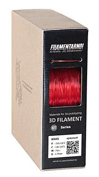 MABS Standart пластик Filamentarno 1,75 мм 0,75кг Красный (прозрачный)