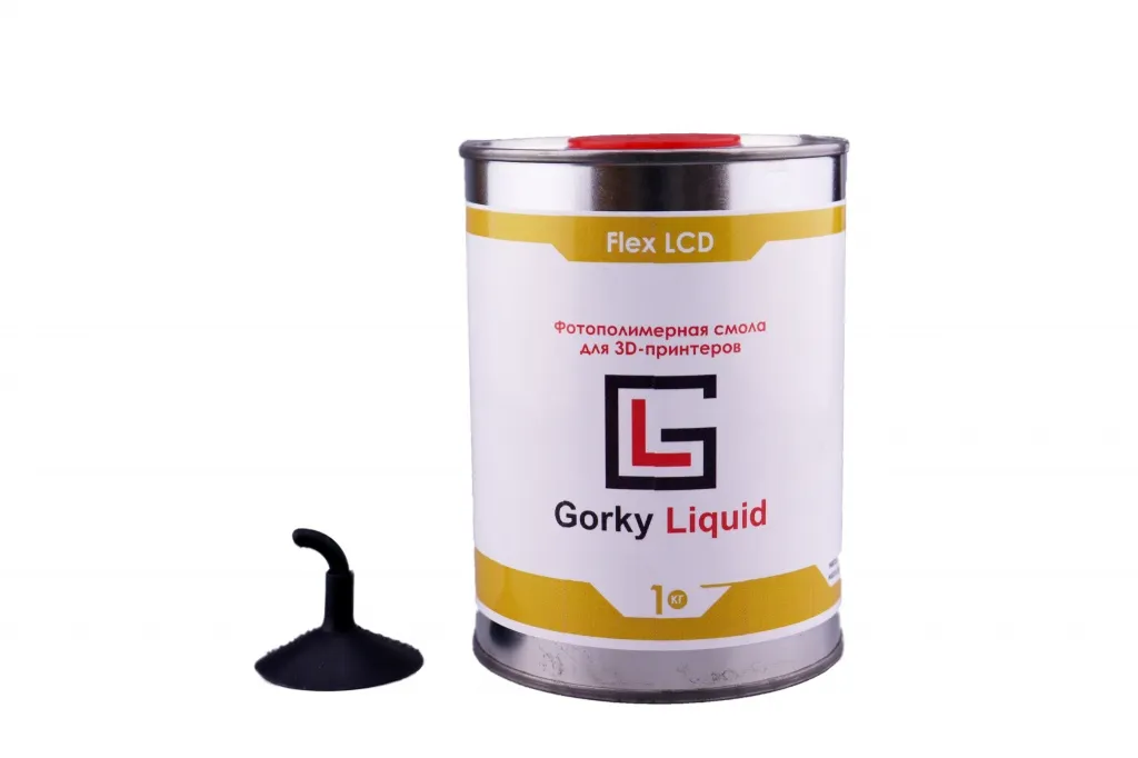 "Flex" чёрная 1 кг фотополимерная смола Gorky Liquid