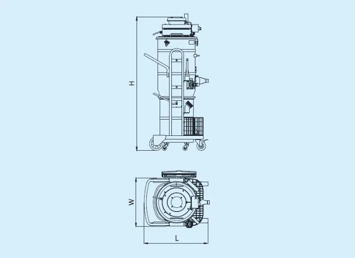 Пылесос сухого типа, с однофазным питанием TOP TEX3-E 1.2 KW DS 50L