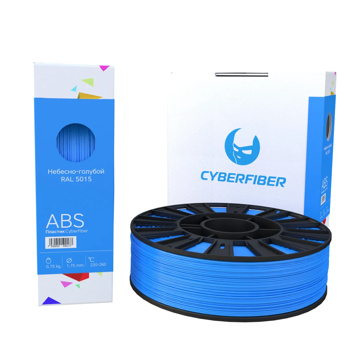 ABS пластик CyberFiber 1,75, небесно-голубой, 750 г